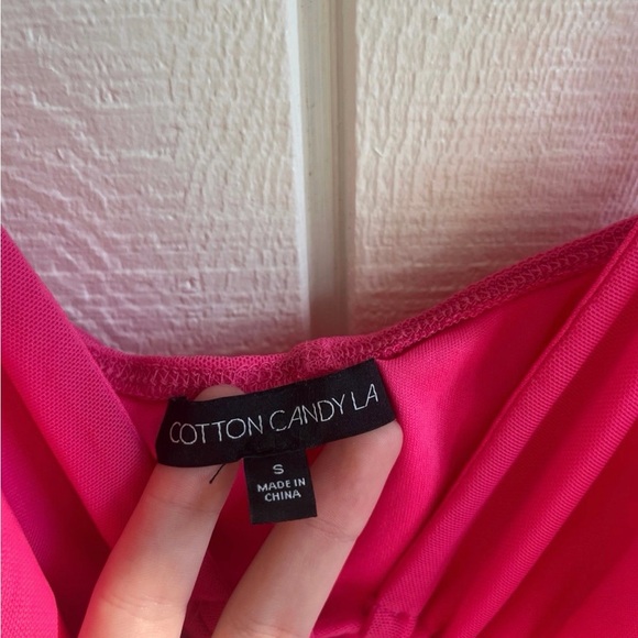 Cotton Candy Hot Pink Ruched Mini Dress - Picture 5 of 5